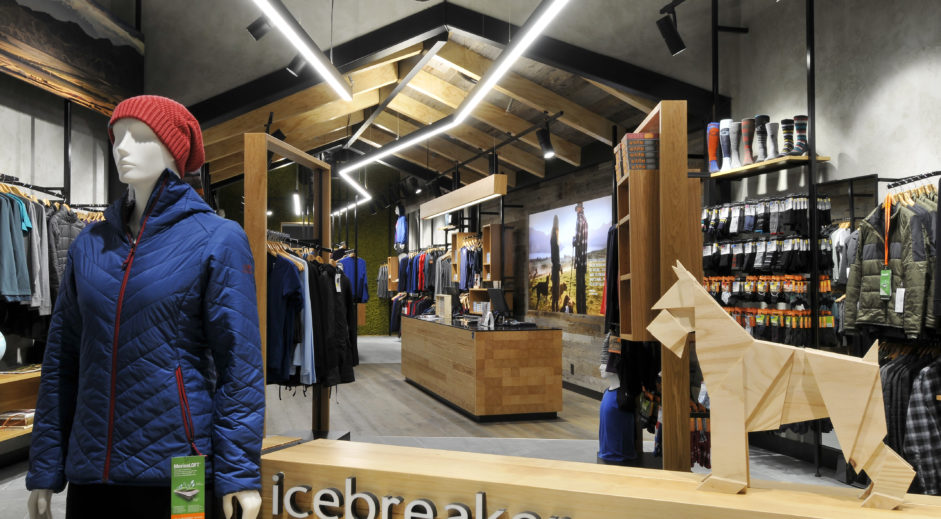Eco-Smart Low VOC Paints: Choices That Matter 1 Icebreaker store at Auckland Airport with painted walls, timber fixtures and natural materials